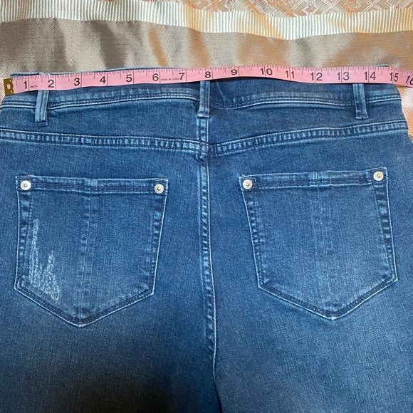 J Jill Denim Kick Flare Ankle Raw Hem Jeans size 8p - Picture 4 of 13